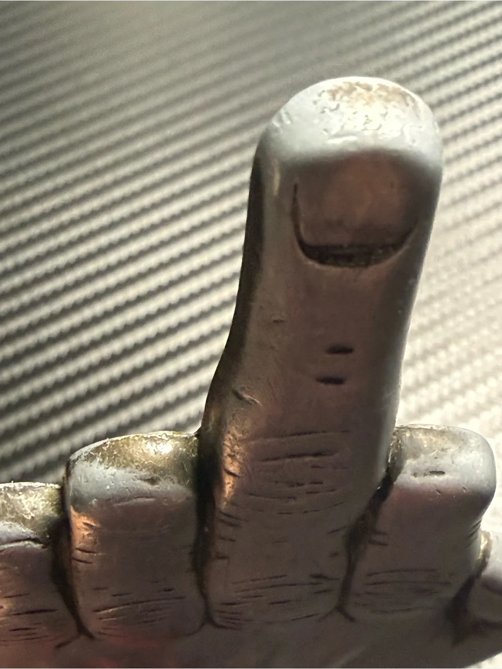 🖕 Vintage 60s MBCI Middle Finger Hand Belt Buckle Pewter Tone